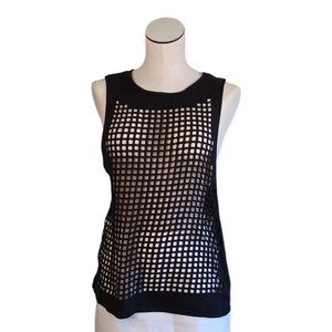 BONGO • Medium cut out tank top layering black beach pool goth pink emo women's